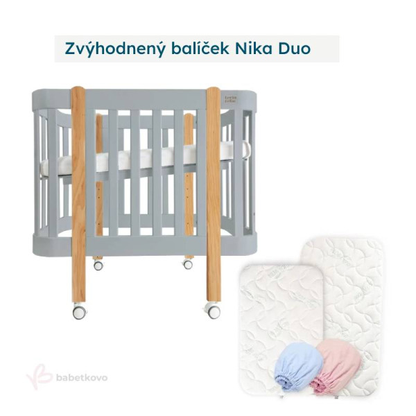 LevinFelin Zvýhodnený balíček Nika Duo Sivá s drevenými nožičkami
