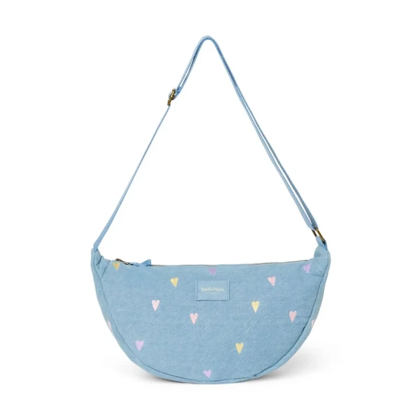 STUDIO NOOS - Denim Adult FANNY kabelka Hearts Light Blue Hearts