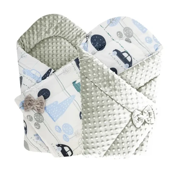 Bomimi Zavinovačka obojstranná minky AUTA, MODRÁ