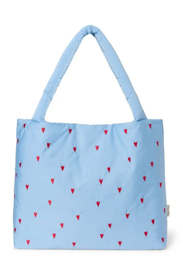 STUDIO NOOS - Puffy MOM BAG Light Blue Hearts
