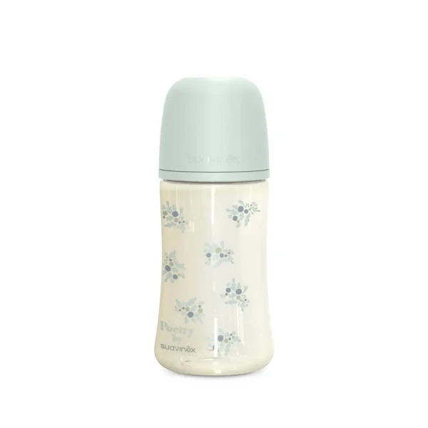 SUAVINEX Dojčenská fľaša POETRY 270ml FYZIOL PRETOK M - modrá