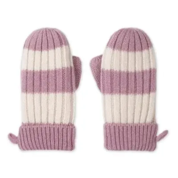 LODGER Rukavice Stripe Merino Mauve vel. 1 - 2 roky