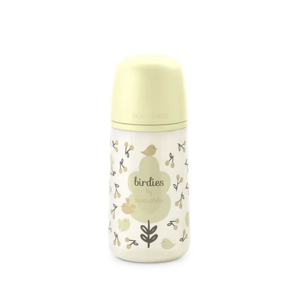 SUAVINEX Dojčenská fľaša 270 ml M BIRDIES - žltá