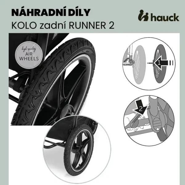 Hauck KOLESO ZADNÉ Runner 2 Black