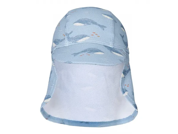 Little Dutch Plážová kšiltovka s ochranou krku Ocean Splash vel. 1