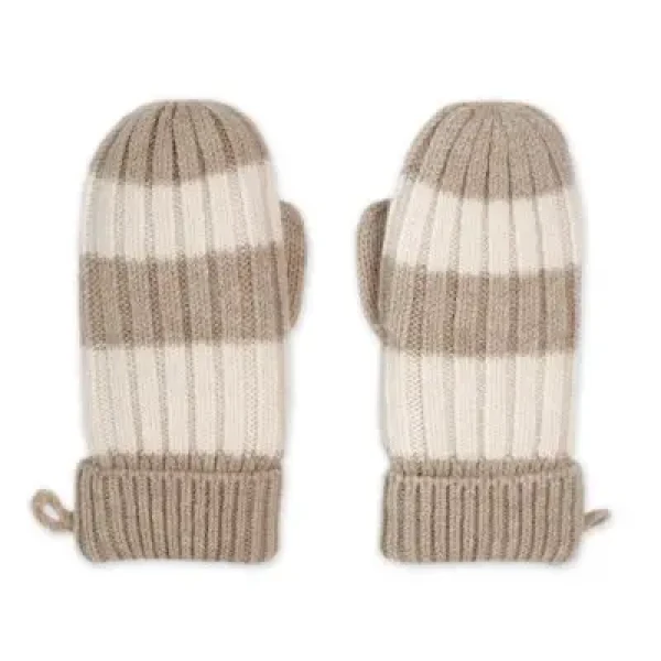 LODGER Rukavice Stripe Merino Beige vel. 1 - 2 roky