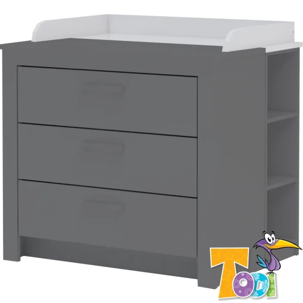 Todi Nadstavec na komodu s 3 zásuvkami White Bunny