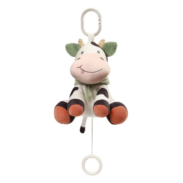BABYONO Hračka hudobná na C-krúžku Cow Bingo 0m+