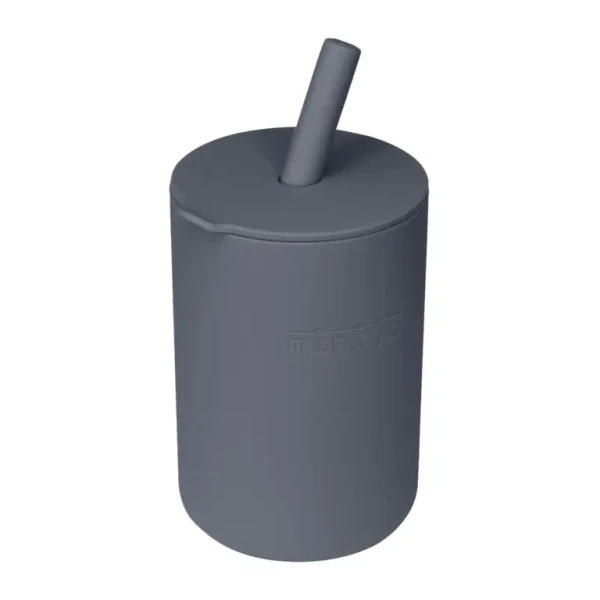 Mimijo hrnček so slamkou šedý