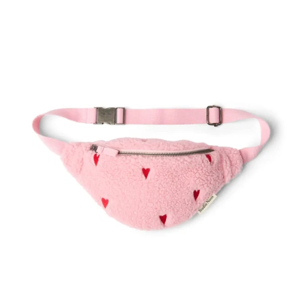STUDIO NOOS - Teddy Hearts Mini FANNY pack - ľadvinka Light Pink Hearts