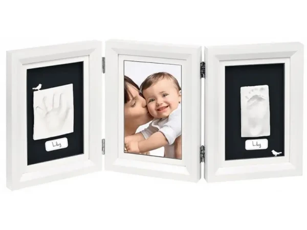 Baby Art Drevený rámček pre odtlačok My Baby Touch Double White & Black