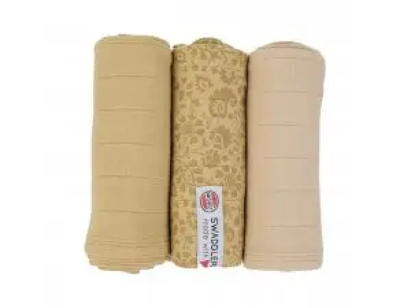 LODGER Multifunkčná plienka Swaddler Flower Tribe 3balení 70 x 70 cm Sand