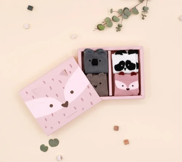 ATTIPAS Ponožky v krabičke set 4 ks Fox FX21SET Pink veľ.19