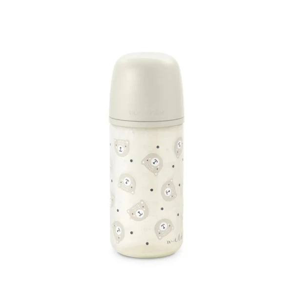 SUAVINEX Fľaša sklo WILD & FREE 240 ml fyziologická SX PRO +0 SF - krémová