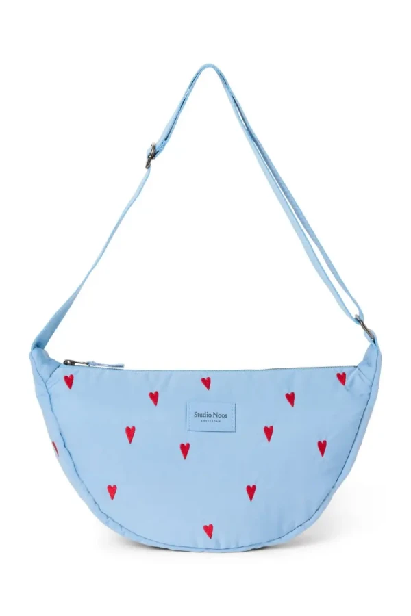 STUDIO NOOS - Puffy Adult FANNY kabelka Light Blue Hearts