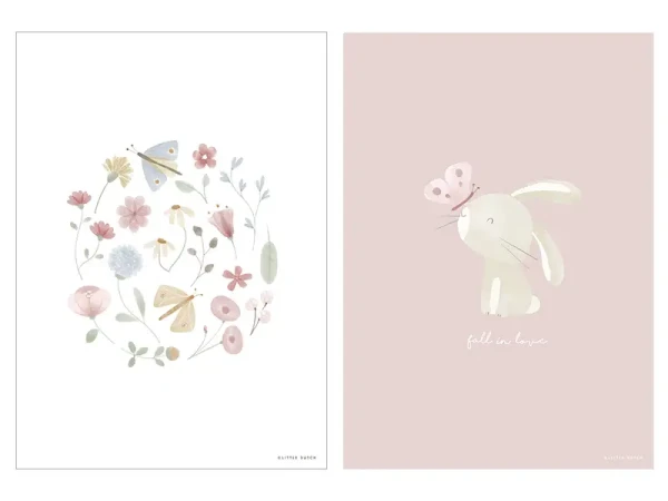 Little Dutch Plagát A3 Kvety a motýle