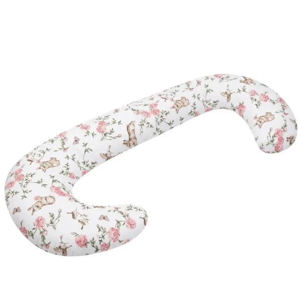 New Baby Univerzálny dojčiaci vankúš v tvare C Ružová Záhrada