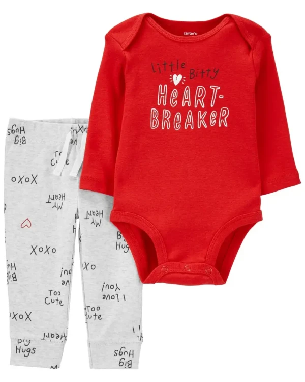 CARTER'S Set 2dielny tepláky, body dl. rukáv Red Words chlapec 3m