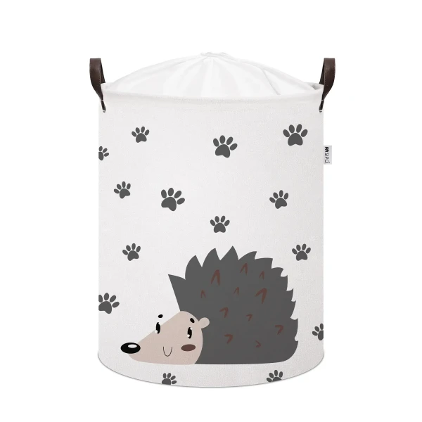 Sipo Kôš na hračky so šnúrkou, skladací bavlnený / 43 l, Hedgehog