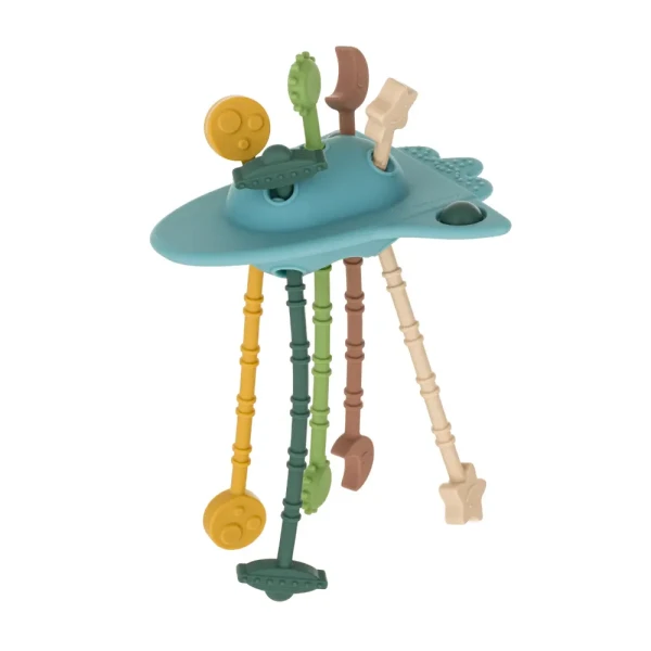 PETITE&MARS Hračka silikónová senzorická Crazy rocket Frosted Sky 10m+