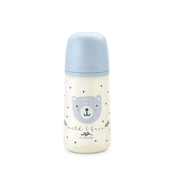 SUAVINEX Dojčenská fľaša 270 ml M WILD & FREE - modrá