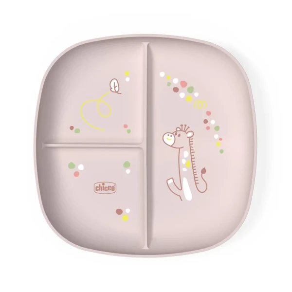 CHICCO Talíř dělený pink 12m+