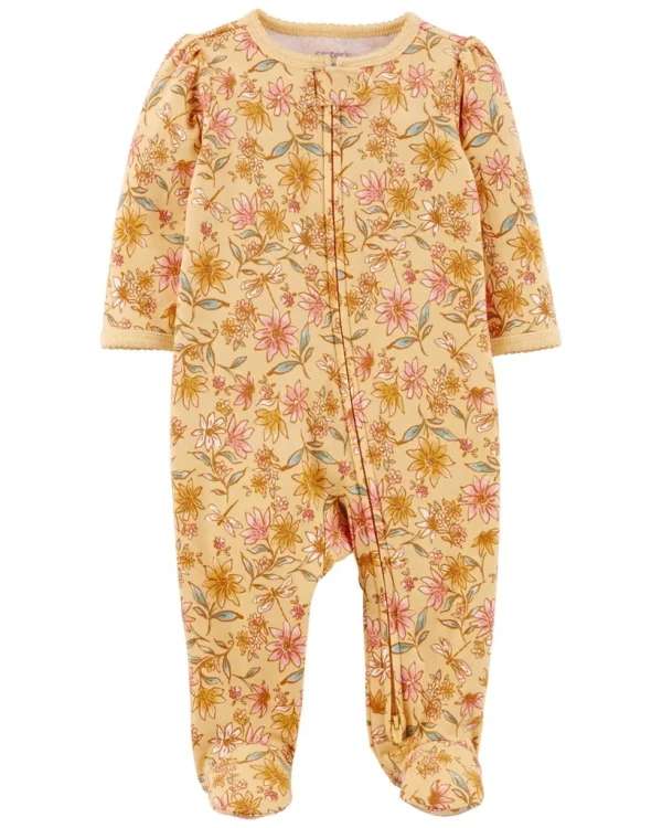 CARTERS Overal na zips Sleep&Play Yellow Flowers dievča NB/veľ. 56