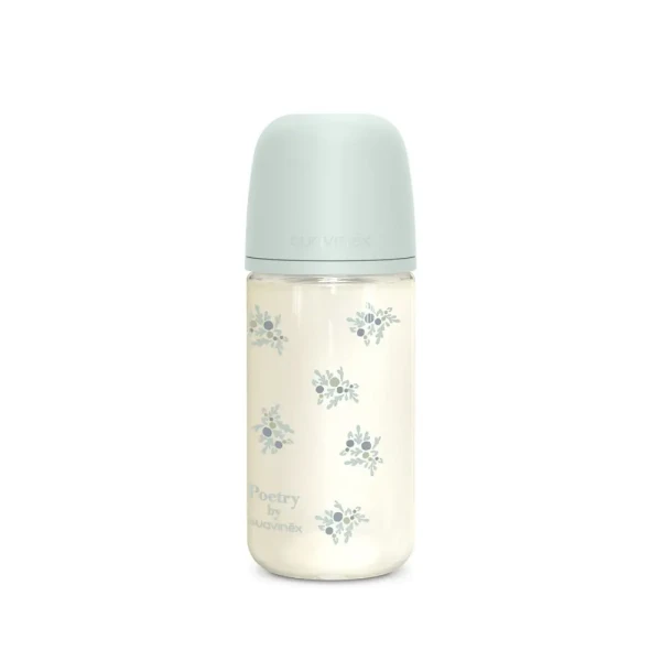 SUAVINEX Fľaša sklo POETRY 240 ml fyziologická SX PRO +3 MF - modrá