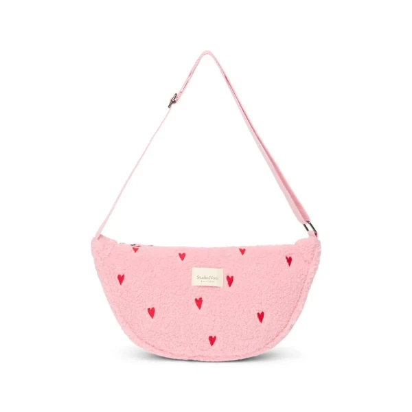 STUDIO NOOS - Teddy Hearts Adult FANNY kabelka Light Pink Hearts