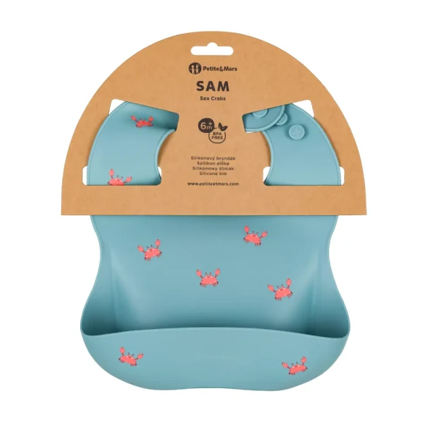 PETITE&MARS Podbradník silikónový Take&Match Sea Crabs 6m+