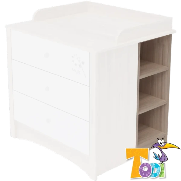 Polička pod prebaľovací nadstavec na komodu s 3 zásuvkami Todi Magic