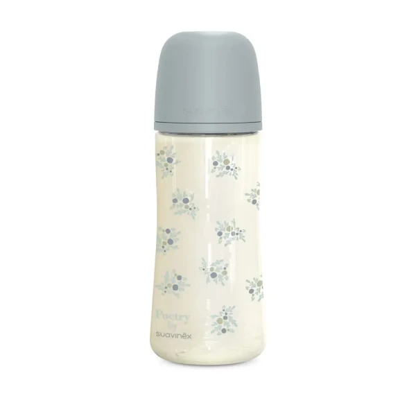 SUAVINEX Dojčenská fľaša POETRY 360ml FYZIOL PRETOK L - modrá