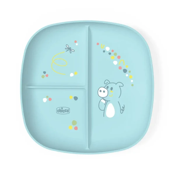 CHICCO Talíř dělený blue 12m+