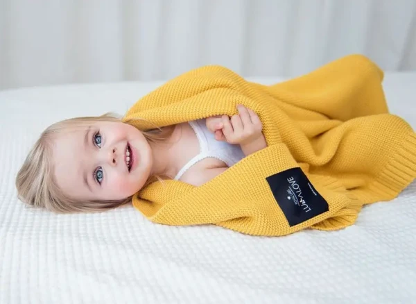 Lullalove Bambusová deka 80x100cm - Horčicová