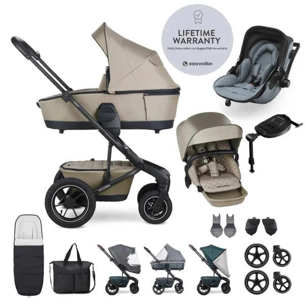 EASYWALKER Set XXL Harvey 5 Air Premium Pearl Taupe + KIDDY Evoluna i-size 2 + základňa