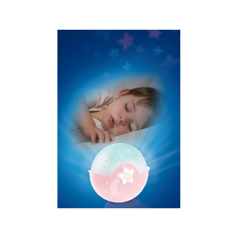 Infantino Nočná lampička s projekciou ružová