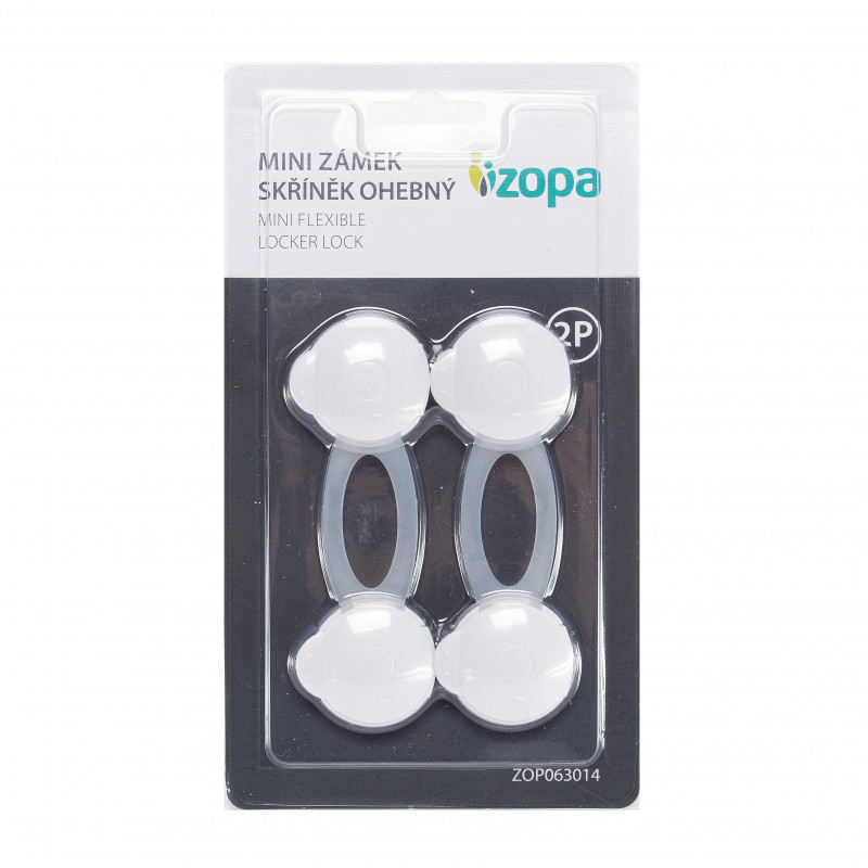 ZOPA Mini zámok skriniek ohybný 2ks, white