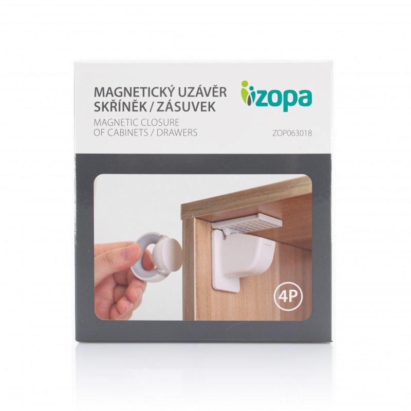 ZOPA Magnetický uzáver skriniek / zásuviek 4ks, white
