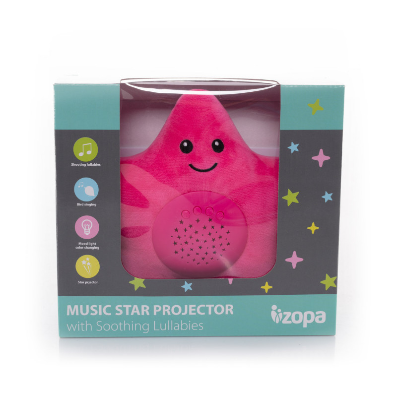 ZOPA Plyšová hračka Hviezdička s projektorom, Pink