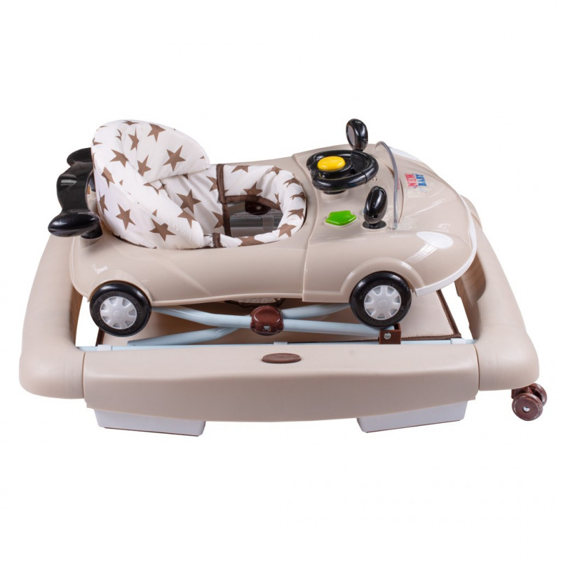 NEW BABY Detské chodítko s hojdačkou a siikónovými kolieskami Little Racing Car