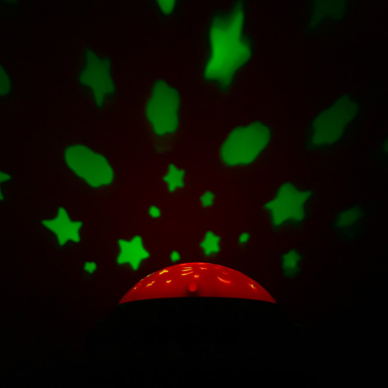 BABY MIX Kolotoč nad postieľku so svetelným projektorom  red