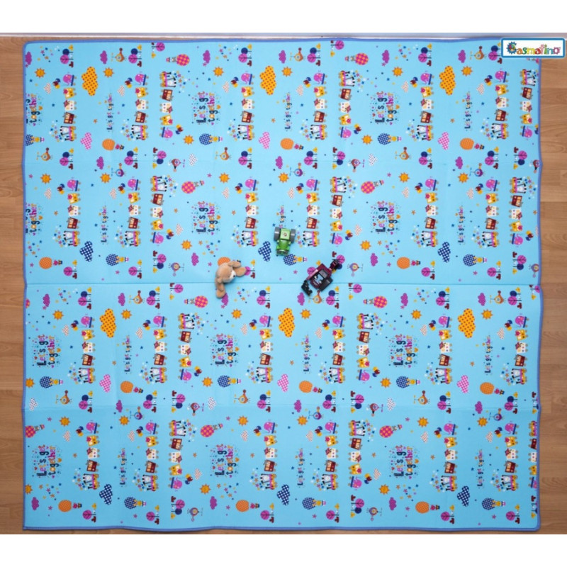 CASMATINO Detská ľahká skladacia podložka HAPPY TRAIN 210x200cm - tenká
