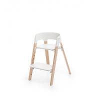 Stokke stolička Steps Complete White Seat / Natural Legs