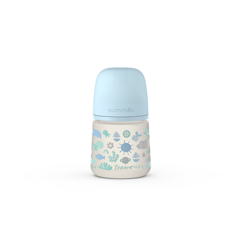 SUAVINEX  Dojčenská fľaša 150 ml S MEMORIES - modrá