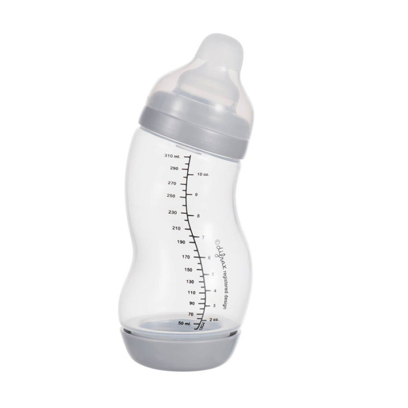 Dojčenská S-fľaška Difrax antikoliková široká strieborná 310 ml