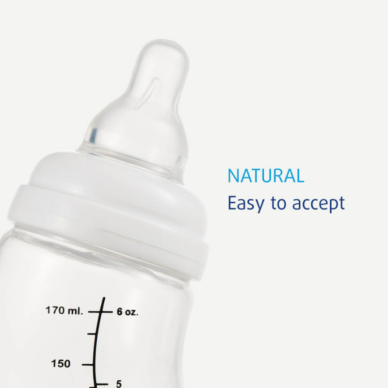 Set dvoch bielych dojčenských S-fľašiek Difrax antikolikové 250 ml