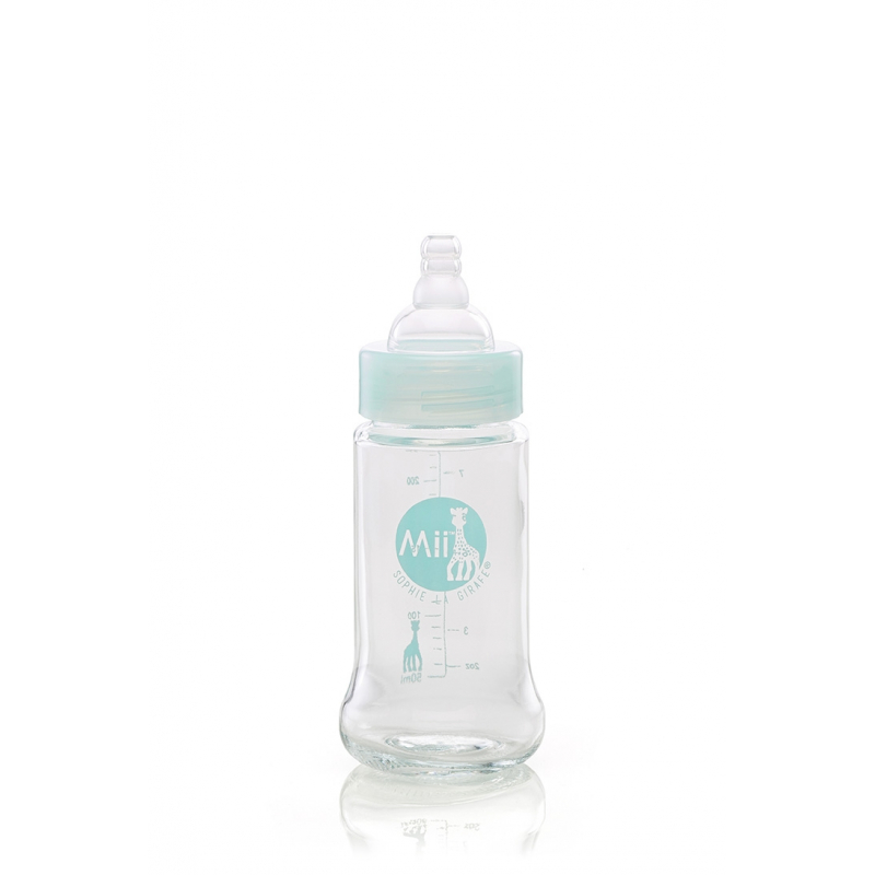 VULLI Mii Sophie la girafe dojčenská fľaša 230ml - sklenená