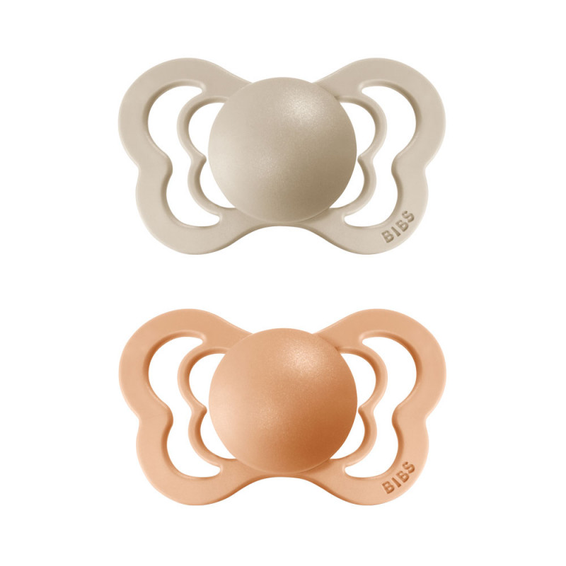 BIBS Couture ortodontické cumlíky zo silikónu 2ks - veľkost 1 | Vanilla / Peach
