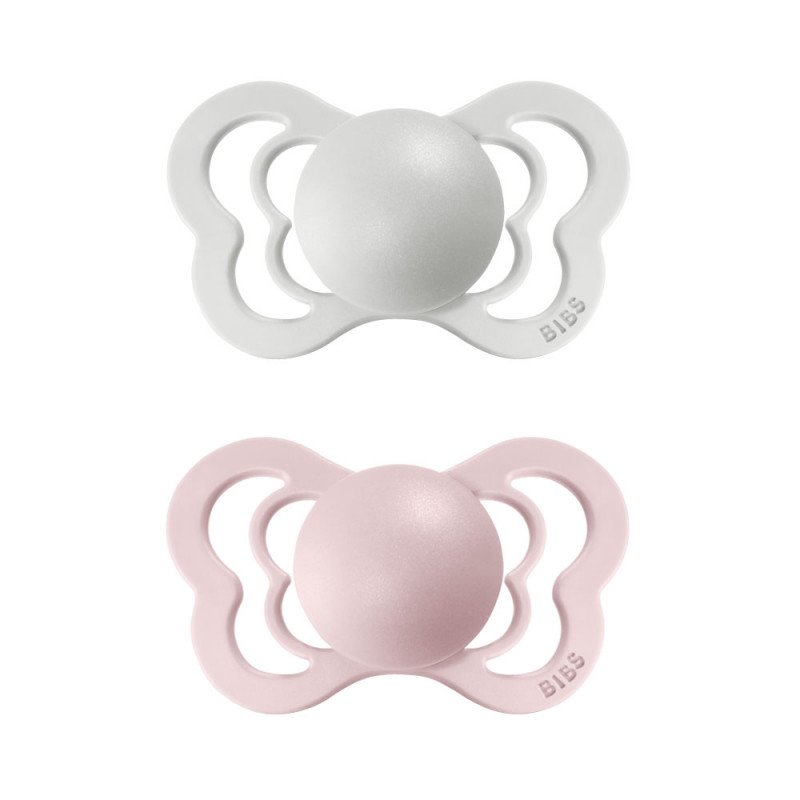BIBS Couture ortodontické cumlíky zo silikónu 2ks - veľkost 1 | Pink Plum / Peach