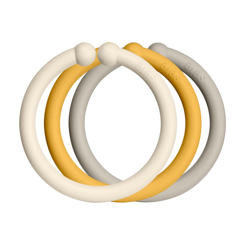 BIBS Loops krúžky 12ks | Blush / Woodchuck / Ivory